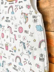 Unicorn Poplin Pembe Minky Uyku Tulumu