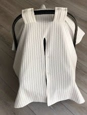 Krem Örgü Zürafa Desenli Çift Yönlü Kullanımlı Puset Örtüsü