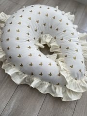 Gold Mickey Poplin Krem Poplin Fırfırlı Emzirme Yastığı