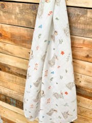 Tavşan Desenli Müslin Örtü