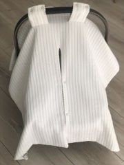 Beyaz Örgü Çiftlik Müslin 3 lü Puset Seti