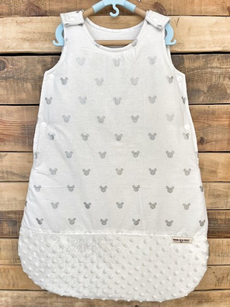 Gümüş Mickey Beyaz Minky Uyku Tulumu