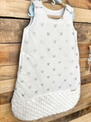 Gümüş Mickey Beyaz Minky Uyku Tulumu