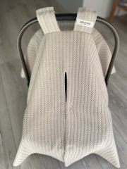 Bej Örgü Pudra Orman Poplin Çift Yön Puset Örtüsü