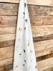 Ağaçlı Orman Desenli Müslin Örtü