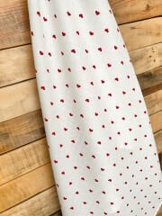 Kırmızı Kalpli Müslin Örtü