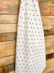 Kırmızı Kalpli Müslin Örtü