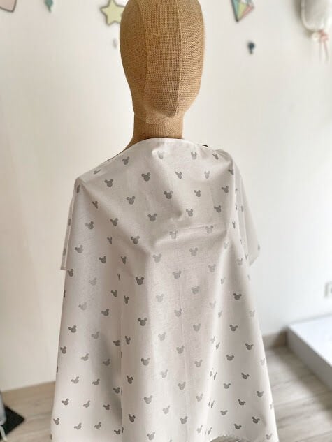 Gümüş Mickey Poplin Emzirme Önlüğü