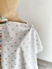 Gümüş Mickey Poplin Emzirme Önlüğü