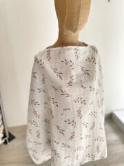 Pembe Çiçekli Dallar Müslin Emzirme Önlüğü