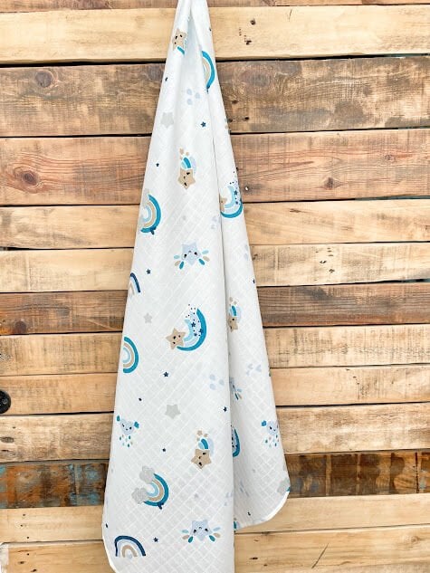 Mavi Gökkuşak Yıldız Müslin Örtü