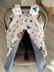 Denim Mavi Dama Harry Potter Müslin Çift Yön Puset Örtüsü