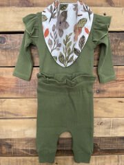 Haki Gots Sertifikalı %100 Organik Pamuk Fırfırlı Sweatshirt Ve Pantolon Takım