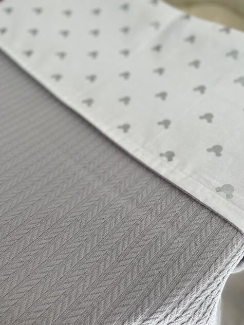 Gri Örgü Gümüş Mickey Poplin Pike