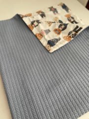 Denim Mavi Örgü Gözlüklü Ayılar Poplin Pike