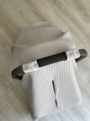Gri Örgü Gri Müslin Çift Yön Puset Örtüsü