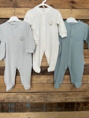 Pamuk Nakışlı Tulum Ekru Renk