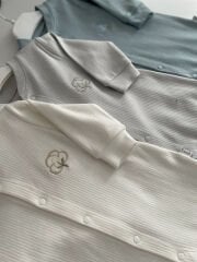 Pamuk Nakışlı Tulum Ekru Renk