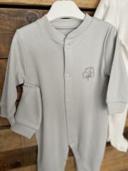 Pamuk Nakışlı Tulum Gri Renk