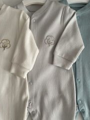 Pamuk Nakışlı Tulum Gri Renk