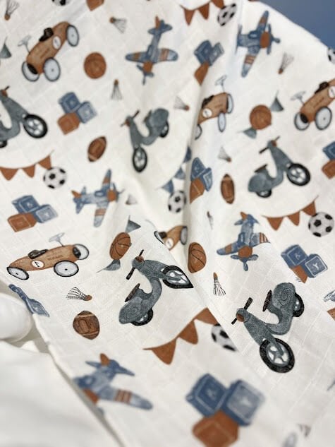 Retro Arabalar Müslin Örtü