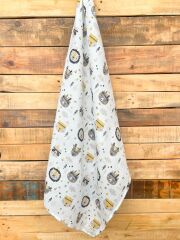 Gri Sevimli Tilki Müslin Örtü