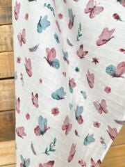 Gül Kurusu Kelebekler Müslin Örtü