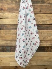 Gül Kurusu Kelebekler Müslin Örtü