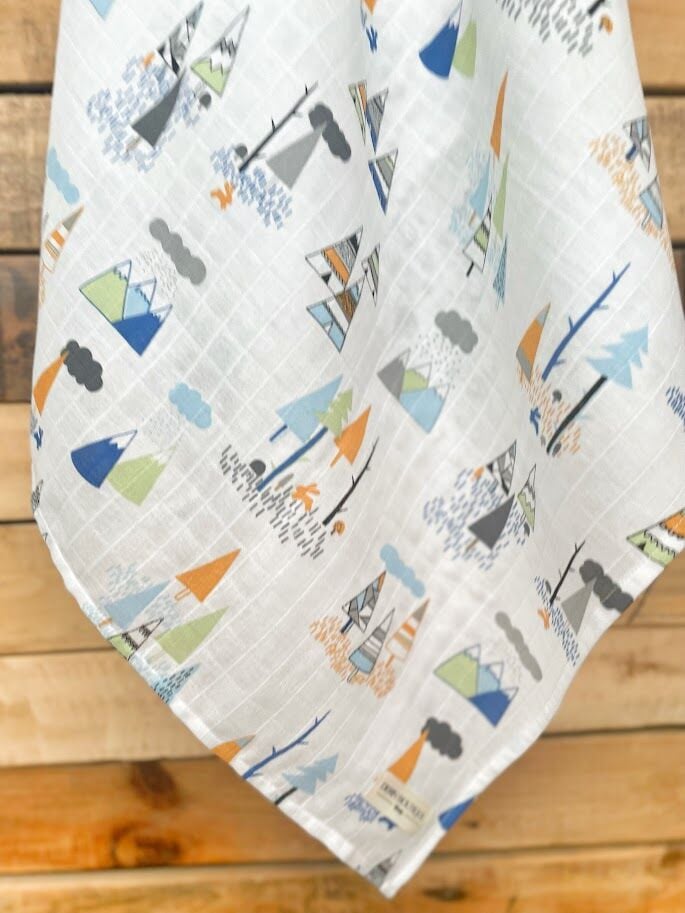 Renkli Ağaçlar Müslin Örtü