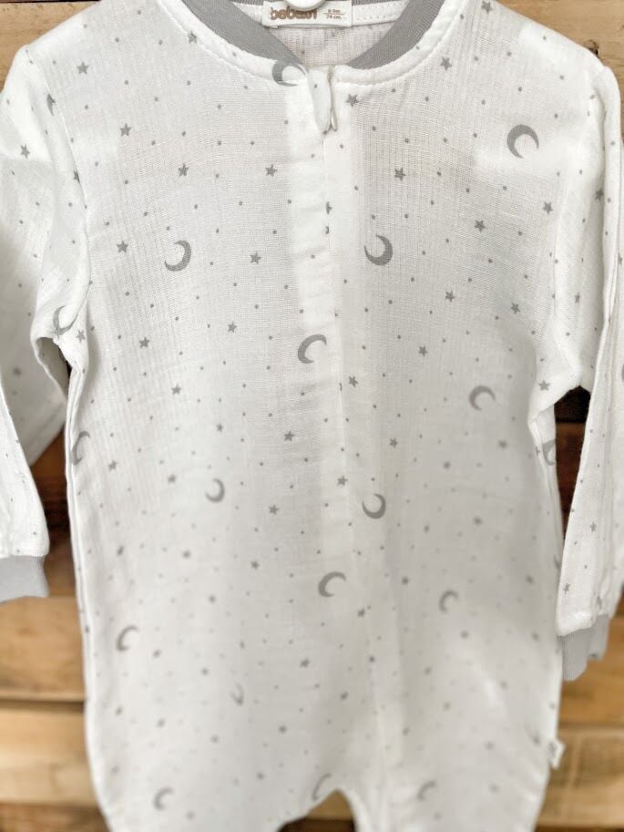 Gri Ay Müslin Uyku Tulumu