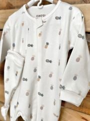 Soft Ananaslar Desenli Fermuarlı Tulum & Şapka