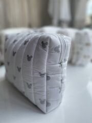 Çok Amaçlı Bebek ve Anne Çantası Gümüş Mickey Desenli