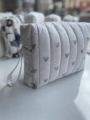 Çok Amaçlı Bebek ve Anne Çantası Gümüş Mickey Desenli