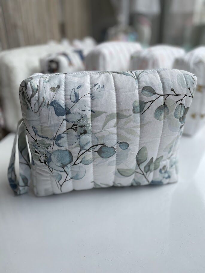 Çok Amaçlı Bebek ve Anne Çantası Mint Botanik Desenli