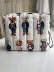 Çok Amaçlı Bebek ve Anne Çantası Gözlüklü Ayılar Desenli