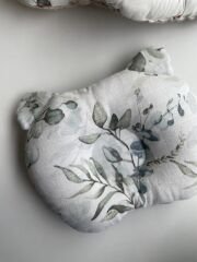 Petrol Dama Mint Botanik Müslin Düz Kafa Yastığı