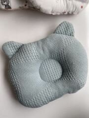 Petrol Dama Mint Botanik Müslin Düz Kafa Yastığı