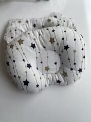 Bej Dama Yıldızlar Poplin Düz Kafa Yastığı