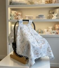 Uyuyan Ördek Müslin Mavi Ponponlu Puset Örtüsü