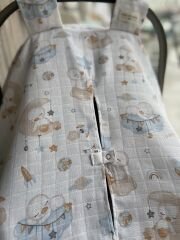 Uyuyan Ördek Müslin Mavi Ponponlu Puset Örtüsü