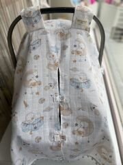 Uyuyan Ördek Müslin Mavi Ponponlu Puset Örtüsü