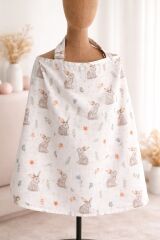 Tavşan Desenli Müslin Emzirme Önlüğü